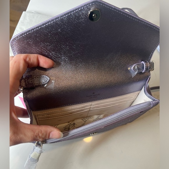 NWT Kate Spade Purple Glitter Crossbody Bag - Picture 4 of 5
